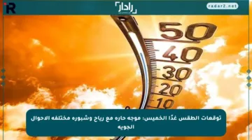 توقعات الطقس غدًا الخميس: موجة حارة مع رياح وشبورة مختلفة الأحوال الجوية